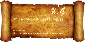 Urbanovics Gyöngyi névjegykártya