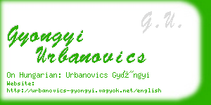 gyongyi urbanovics business card